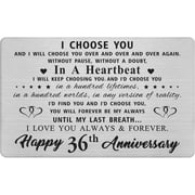 36 Year Anniversary Wallet Card Gifts for Husband Wife, Funny Anniversary Cards for Women Men Him Her